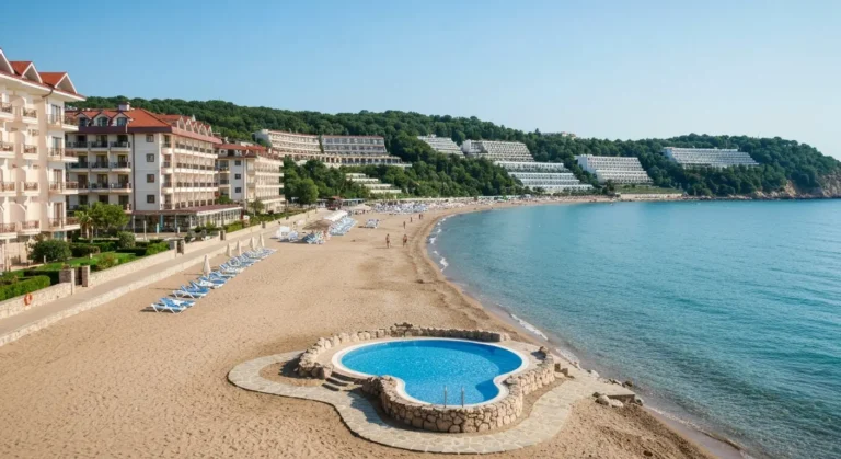 Szeroka plaża i hotele all inclusive nad bułgarskim Morzem Czarnym
