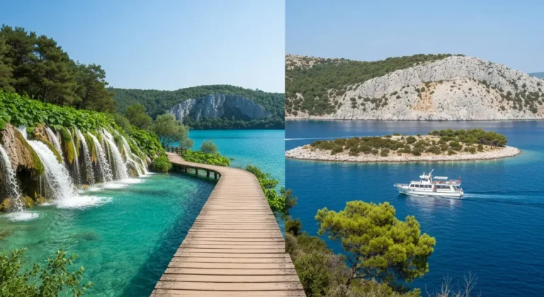 Jeziora Plitwickie, wodospad Krka i skaliste wyspy Kornati w chorwackim krajobrazie