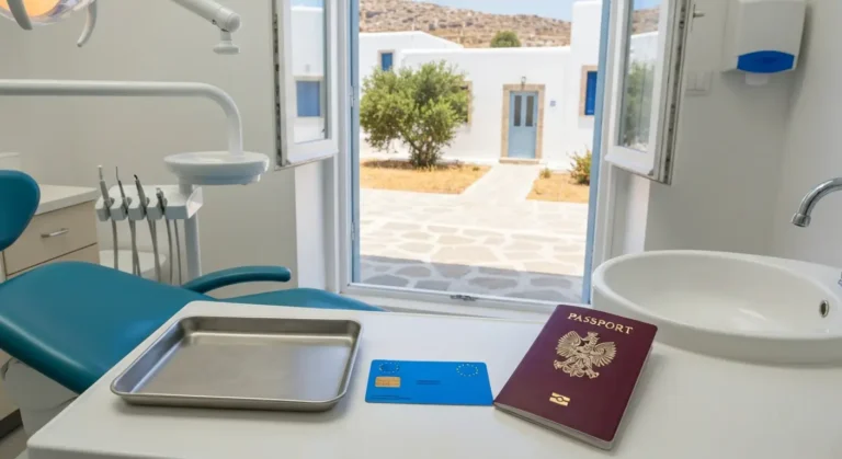 Gabinet dentystyczny na Rodos z kartą EKUZ przy fotelu