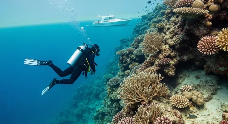 Nurek przy rafie koralowej Morza Czerwonego w okolicach Marsa Alam